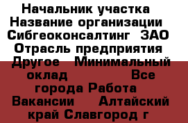 Начальник участка › Название организации ­ Сибгеоконсалтинг, ЗАО › Отрасль предприятия ­ Другое › Минимальный оклад ­ 101 400 - Все города Работа » Вакансии   . Алтайский край,Славгород г.